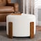 Baxton Studio Finlay Modern Japandi Cream Boucle Fabric and Walnut Brown Finished Wood Ottoman Footstool 242-13435-ZORO - alternate 2